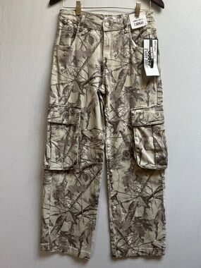 NWT Refuge Cargo Utility Wide Leg Pants Sz S Tall